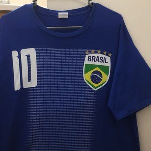 Soccer (Brazil) - Blue “#10 Brasil” Futbol TShirt